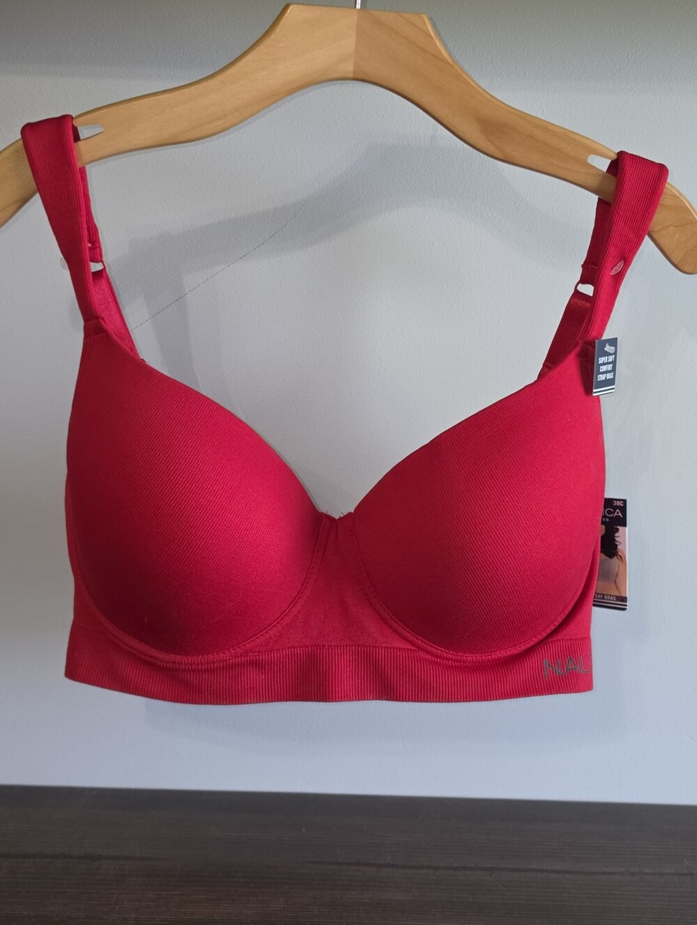 Nautica 38C Seamless Padded Bra in Bright Red